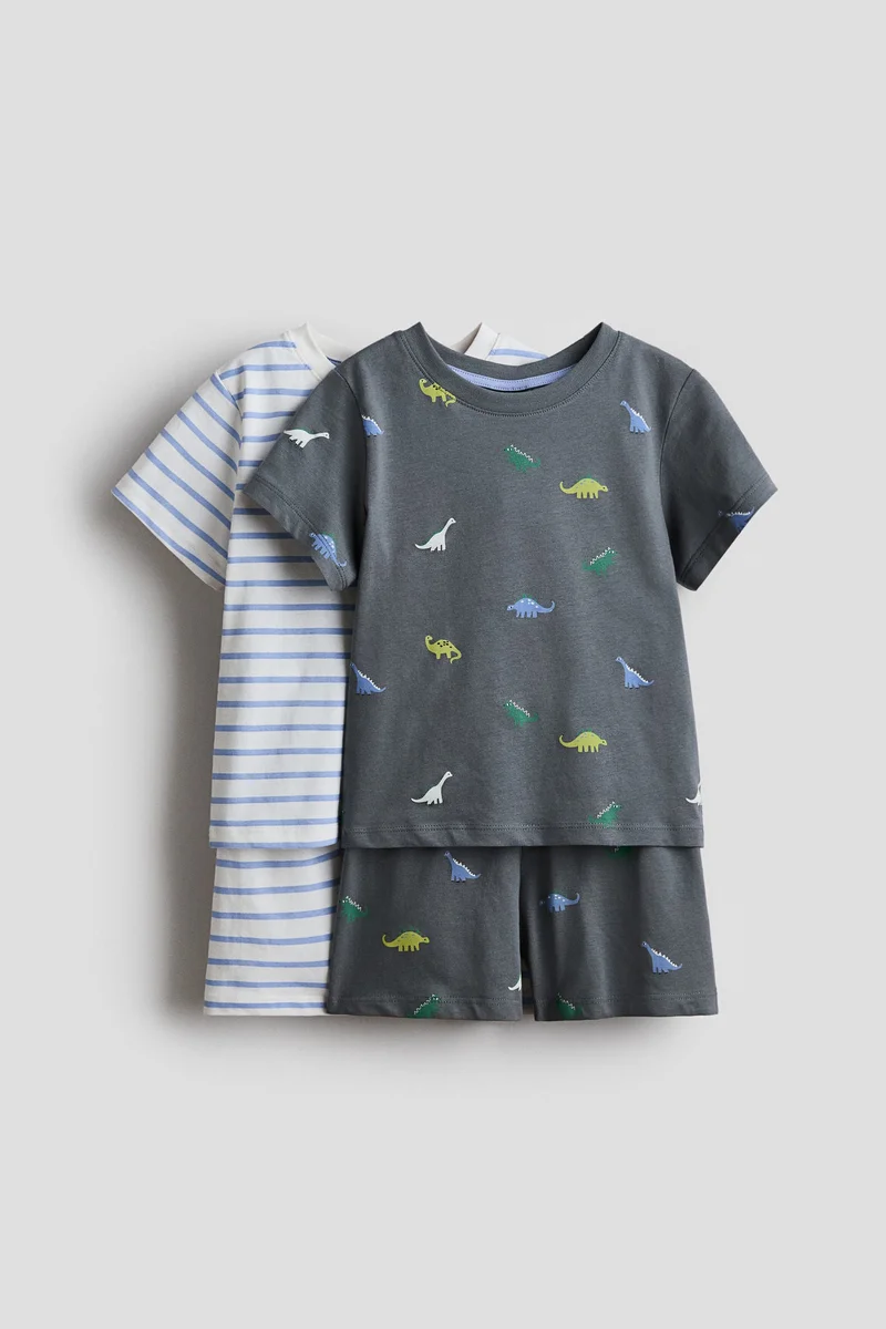 اتش اند ام بيجاما قطنية بطبعة مميزة - عبوة من 2